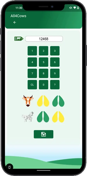 all4cows app on phone