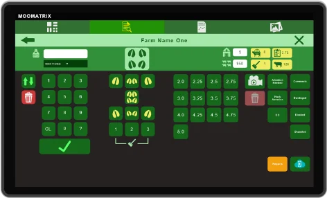 Moomatrix app dashboard on tablet